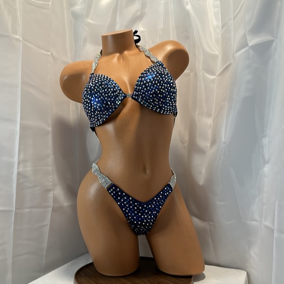 Npc wellness Bikini competition suit handmade size 36B  SM/MED  BOTTOM - Picture 3 of 8